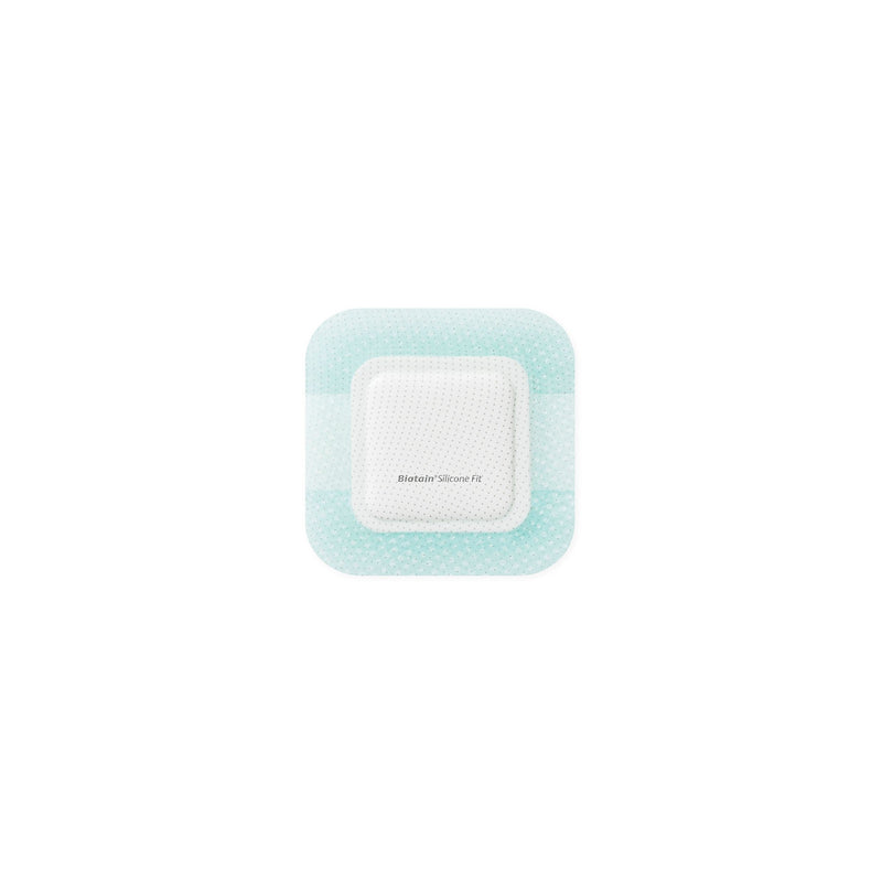Silicone Foam Dressing Biatain® Silicone Fit 4 X 4 Inch With Border Film Backing Silicone Adhesive Sacral Sterile