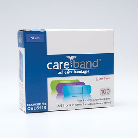Adhesive Strip Careband™ 3/4 X 3 Inch Plastic Rectangle Neon Sterile