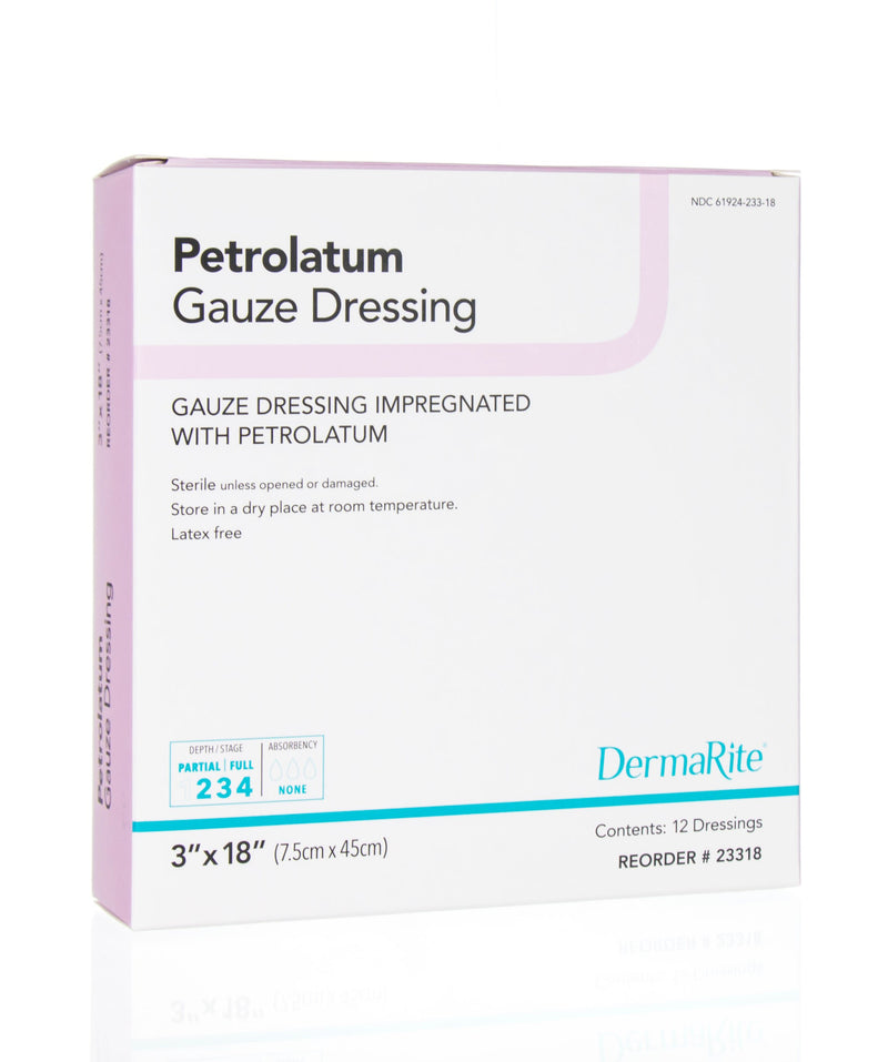 DermaRite® Petrolatum Impregnated Dressing, 3 x 18 Inch