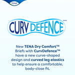 Tena® Dry Comfort™ Briefs with Curvdefence™, Medium, 32 – 44 Inch, Five Drops