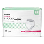 Unisex Adult Absorbent Underwear McKesson Pull On with Tear Away Seams Medium Disposable Moderate Absorbency