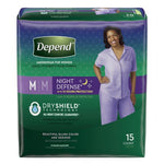 Female Adult Absorbent Underwear Depend® Night Defense® Pull On with Tear Away Seams Large Disposable Heavy Absorbency