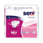 Unisex Adult Incontinence Brief Seni® Super Quatro Medium Disposable Heavy Absorbency