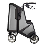 4 Wheel Rollator Tour Pure Silver Adjustable Height / Folding Carbon Fiber Frame