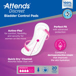 Attends® Discreet Women's Moderate Bladder Control Pad, 10.5-Inch Length