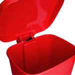 McKesson Waste Can with Step-On Pedal, Plastic, Red, 15.16 x 14.37 x 18.9 Inch