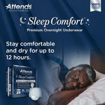 Attends® Sleep Comfort Premium Overnight Underwear, Extra Large, 58 – 68 Inches