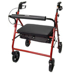 McKesson Bariatric Red Folding Steel Four-Wheel Rollator