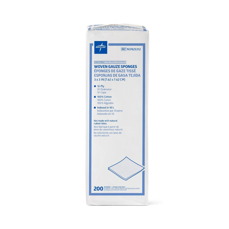 Medline Gauze Sponge, 3 x 3 Inch, 12-Ply