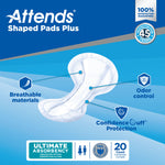 Attends® Shaped Bladder Control Pads, Plus