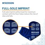 McKesson Slipper Socks, Single Tread, Bariatric, Extra Wide, Kingfisher Blue