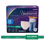 McKesson Premium Discreet Underwear for Women, Maximum Absorbency, Large
