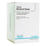 DermaRite® Bordered Gauze White Adhesive Dressing, 2 x 2 Inch