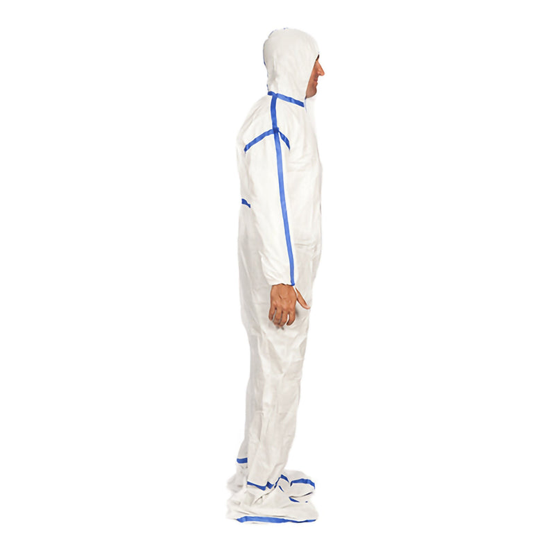 Cleanroom Coverall with Hood and Boot Covers X-Large White Disposable Sterile