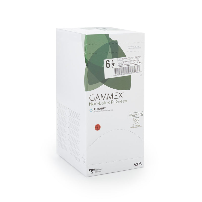 Gammex® Non-Latex PI Green Polyisoprene Surgical Glove, Size 6.5, Light Green
