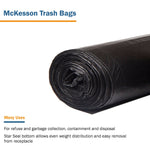 McKesson Super Heavy Duty Trash Bag, Black, 56-gallon Capacity