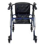 McKesson Blue Four-Wheel Rollator, 33 to 38 Inch Handle Height