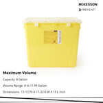 McKesson Prevent® Sharps Container, 8 Gallon, 13-1/2 x 17-3/10 x 13 Inch