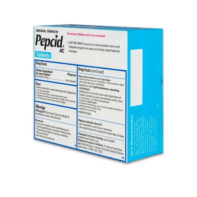 Pepcid® AC 10 mg Famotidine Acid Reducer Tablets Original Strength