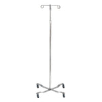McKesson IV Pole, Four Legs with Casters, Two Hooks