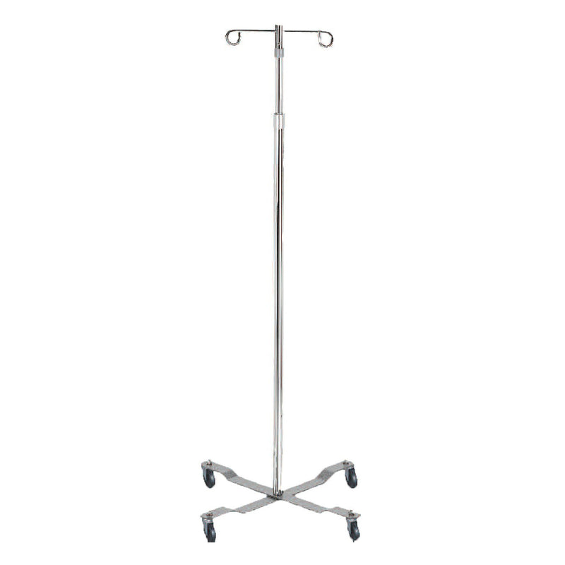 McKesson IV Pole, Four Legs with Casters, Two Hooks