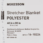 McKesson Polyester Stretcher Blanket, 40 x 80 Inch