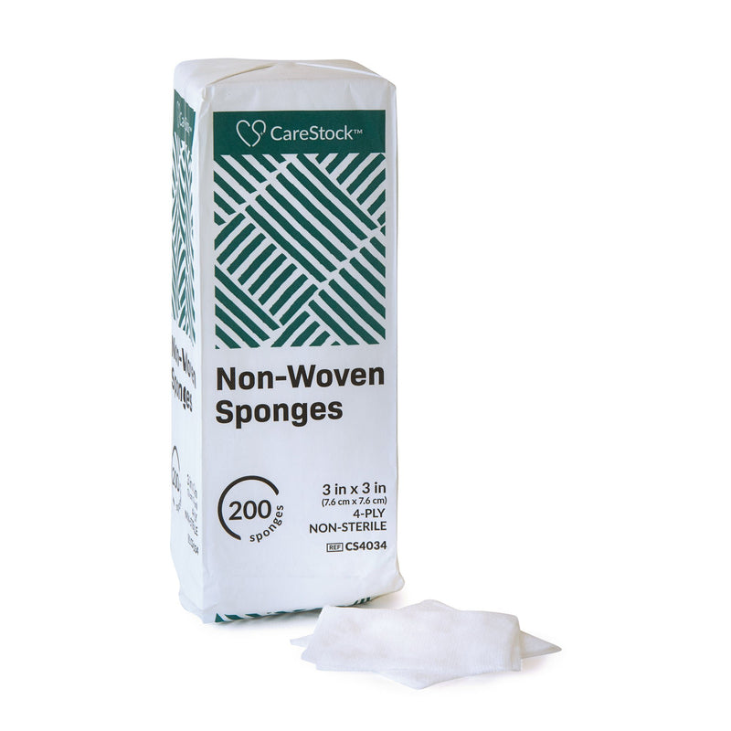 CareStock™ Nonwoven Sponge, 3 x 3 Inch, Four-Ply