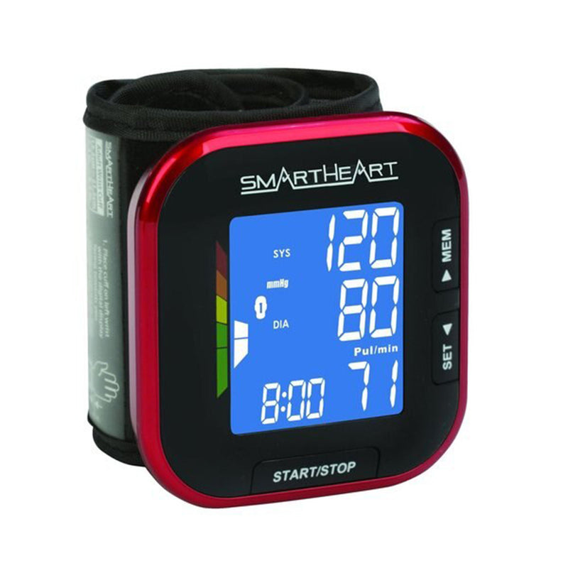 SmartHeart Automatic Wrist Blood Pressure Monitor with Attached Adult Wrist Cuff