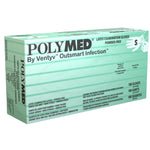 Exam Glove Polymed® Medium NonSterile Latex Standard Cuff Length Fully Textured Ivory Not Rated