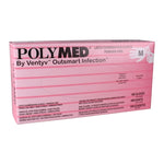 Exam Glove Polymed® Medium NonSterile Latex Standard Cuff Length Fully Textured Ivory Not Rated