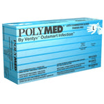 Exam Glove Polymed® Medium NonSterile Latex Standard Cuff Length Fully Textured Ivory Not Rated