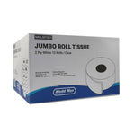 Toilet Tissue Medd Max White 2-Ply Jumbo Size Cored Roll Continuous Sheet 3-1/2 Inch X 1000 Foot