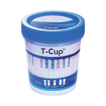 Drugs of Abuse Test Kit T-Cup® AMP, BAR, BUP, BZO, COC, mAMP/MET, MDMA, MOP, MTD, OXY, PCP, THC (CR, pH, SG) 25 Tests CLIA Waived