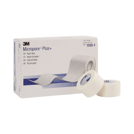Medical Tape 3M™ Micropore™ Paper Tape Plus White 1 Inch X 10 Yard Paper NonSterile