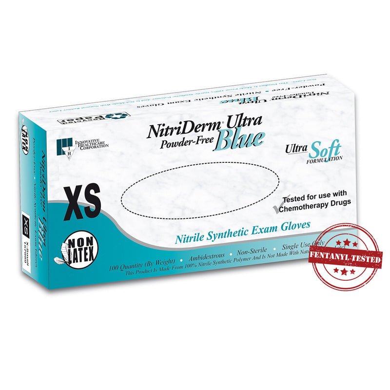 NitriDerm® Ultra Blue Exam Glove, Extra Small, Light Blue