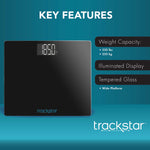 Floor Scale Trackstar Digital Display 550 lbs. / 250 kg Weight Capacity Black Battery Operated