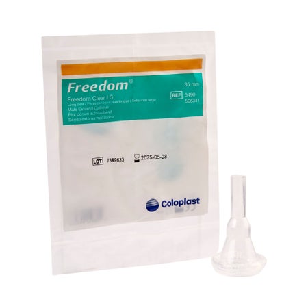 Male External Catheter Freedom Clear® LS Self-Adhesive Seal Silicone Large