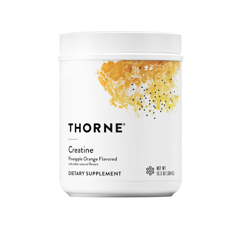 Oral Supplement THORNE® Creatine Pineapple Orange Flavor Powder 13.5 oz. Canister
