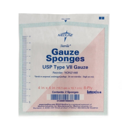 Gauze Sponge 4 X 4 Inch 2 per Pack Sterile 8-Ply Square