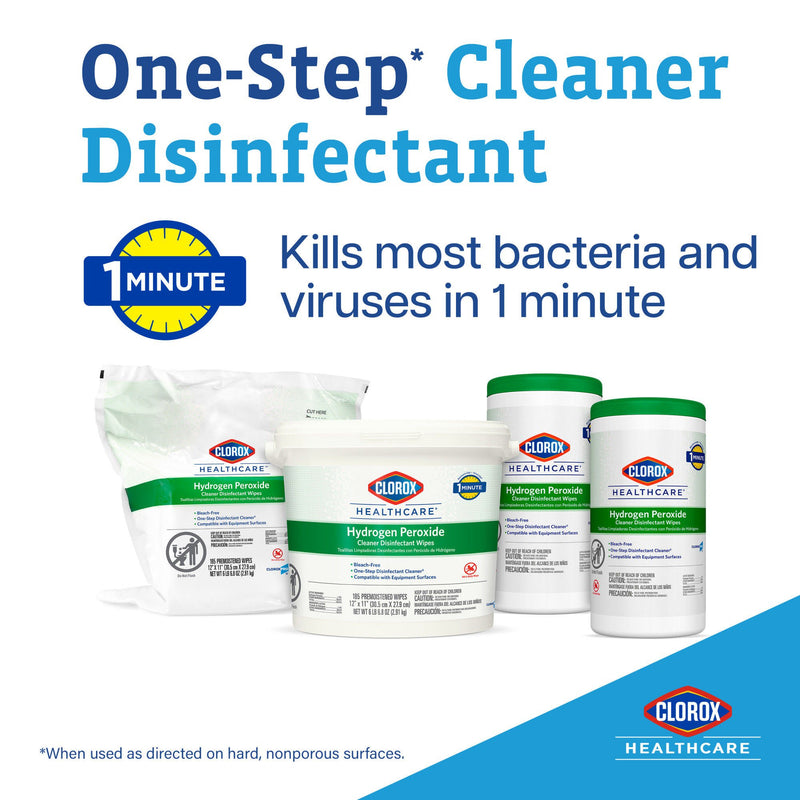 Clorox Healthcare® Hydrogen Peroxide Cleaner Disinfectant Wipes, Refill Pouch