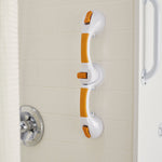 McKesson Rotating Suction-Cup Grab Bar, White/Yellow Plastic