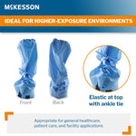 Boot Cover McKesson One Size Fits Most Knee High Foam Traction Strip Sole Blue NonSterile