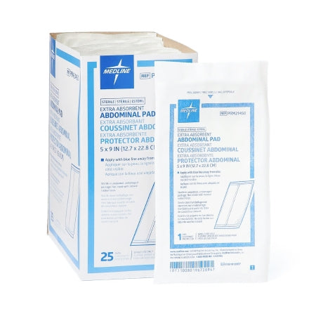 Abdominal Pad Caring® 5 X 9 Inch 1 per Pack Sterile Rectangle
