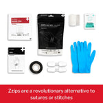 Med Packs™ Zzips First Aid Kit for Cuts, Lacerations in Portable Pouch