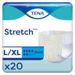Incontinence Brief TENA Stretch™ Plus Adult Large / X-Large Unisex Disposable Moderate Absorbency
