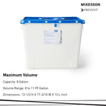 McKesson Prevent® Pharmaceutical Waste Container, 8 Gal., 13.5 x 17.3 x 13 inch