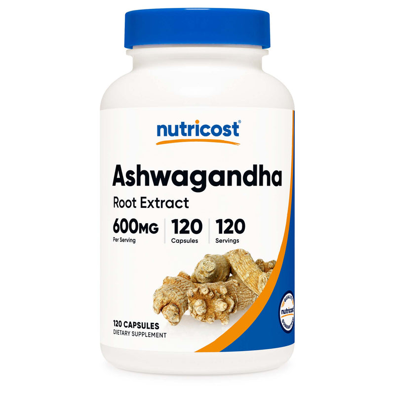 Dietary Supplement nutricost® Ashwagandha Root 600 mg Strength Capsule 120 Per Bottle