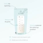 Breast Milk Storage Bag Zomee 8 oz. Food Grade Plastic Clear / Green