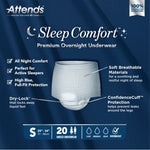 Attends® Sleep Comfort Premium Overnight Underwear, Small, 20 – 34 Inches