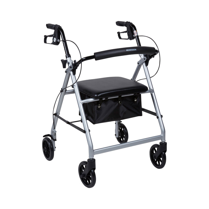 McKesson Folding Aluminum Four-Wheel Rollator, Silver